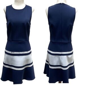 Tanya Taylor Stripe Navy and White Sleeveless  Dress Size 4